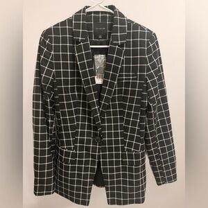 The Limited Black and White Plaid Blazer